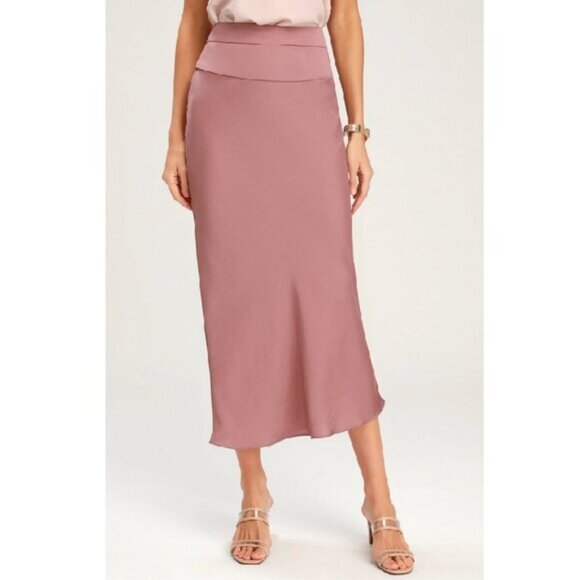 Free People Normani Bias Satin Midi Skirt - Picture 2 of 16